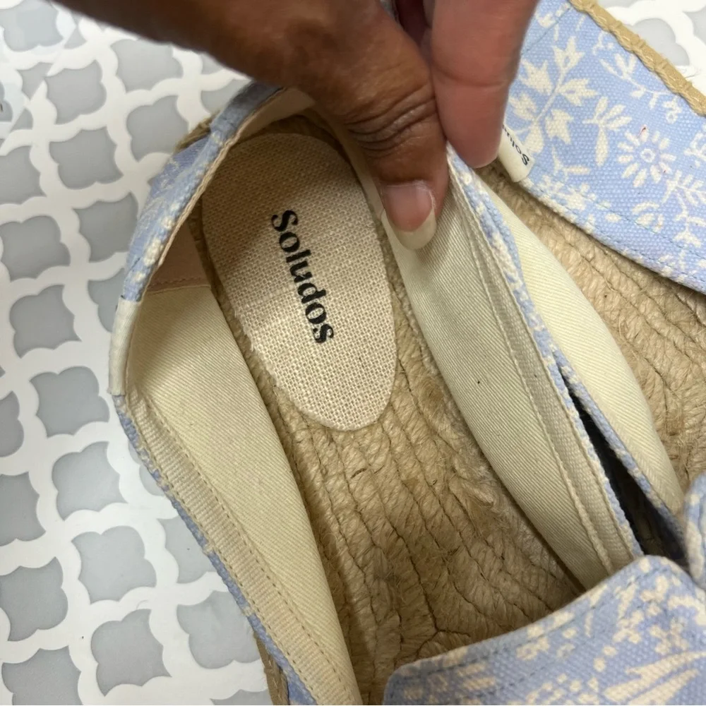 NWOB Soludos Blue Bonnet Slip On Espadrille Loafers in Blue
